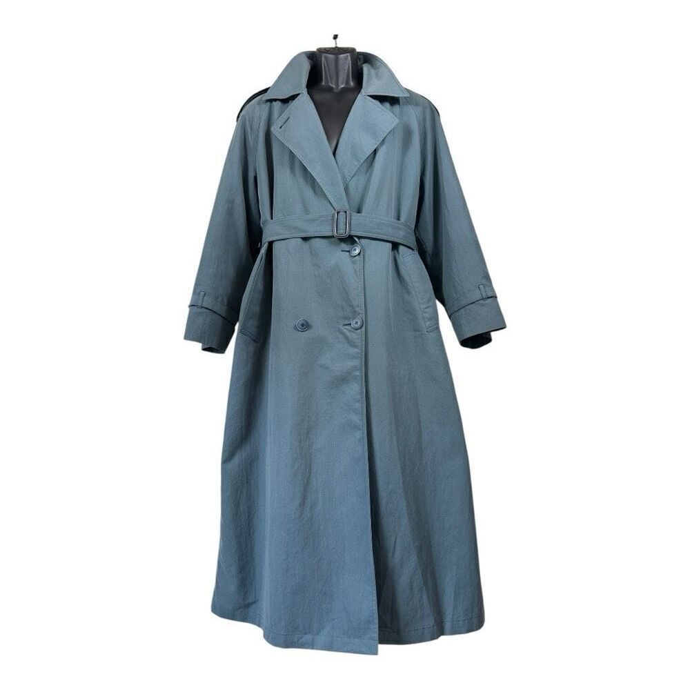 Vintage 80s London Fog Floral-Lined Thinsulate Trench Coat Wn Size12 Reg
